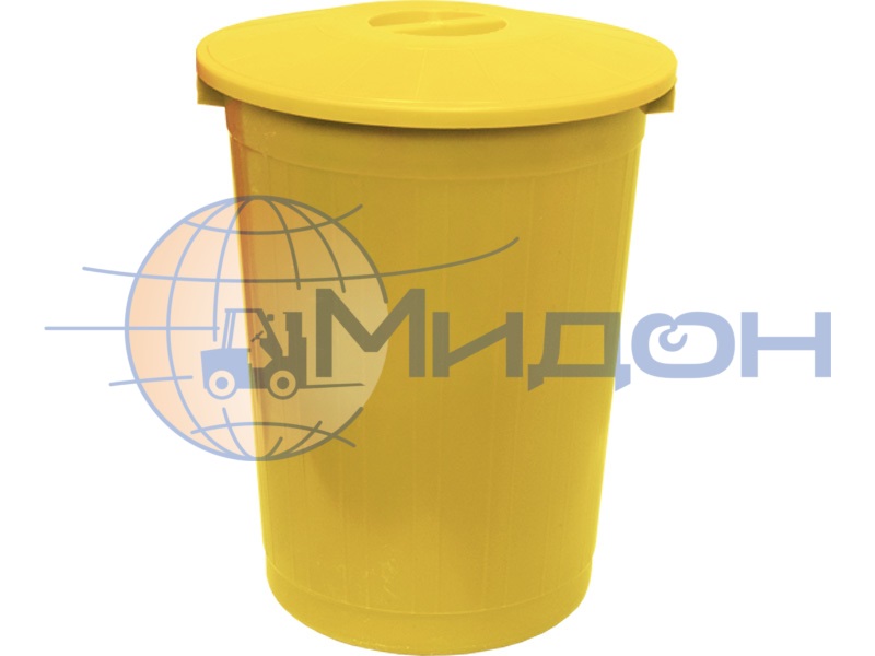 Бак мусорный с крышкой (60л). Цвет желтый МБ-60 450 х 320 х 540