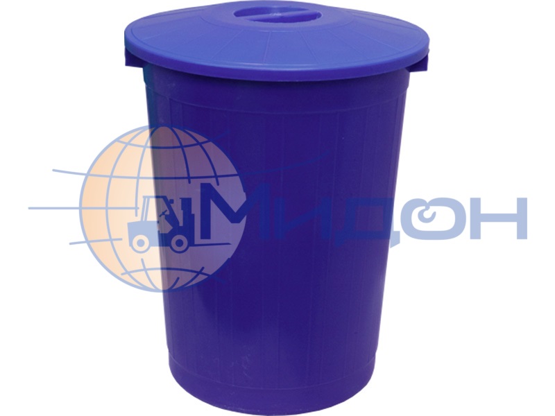 Бак мусорный с крышкой (60л). Цвет синий МБ-60 450 х 320 х 540