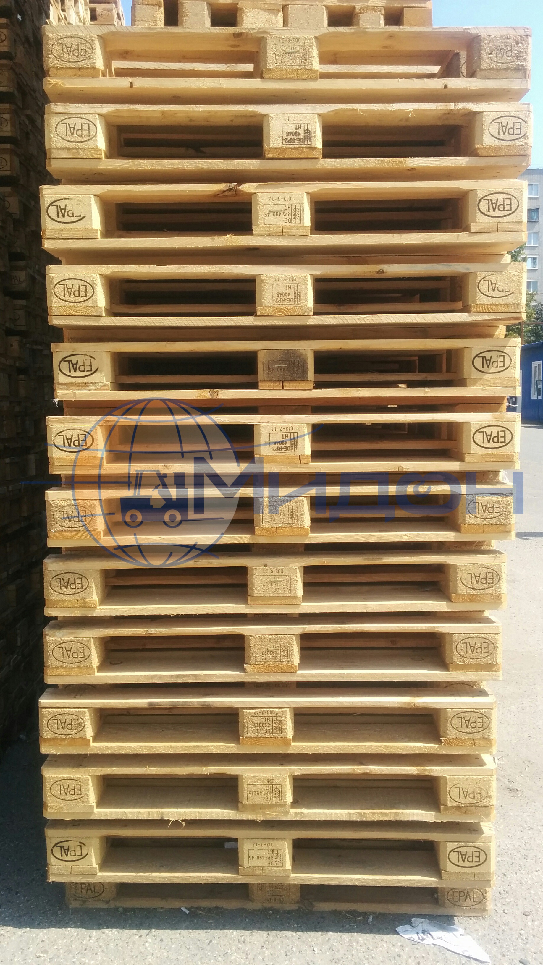 Поддон (паллет) деревянный б/у 1200*800 Евростандарт с клеймом г/п 2500 кг сорт 1