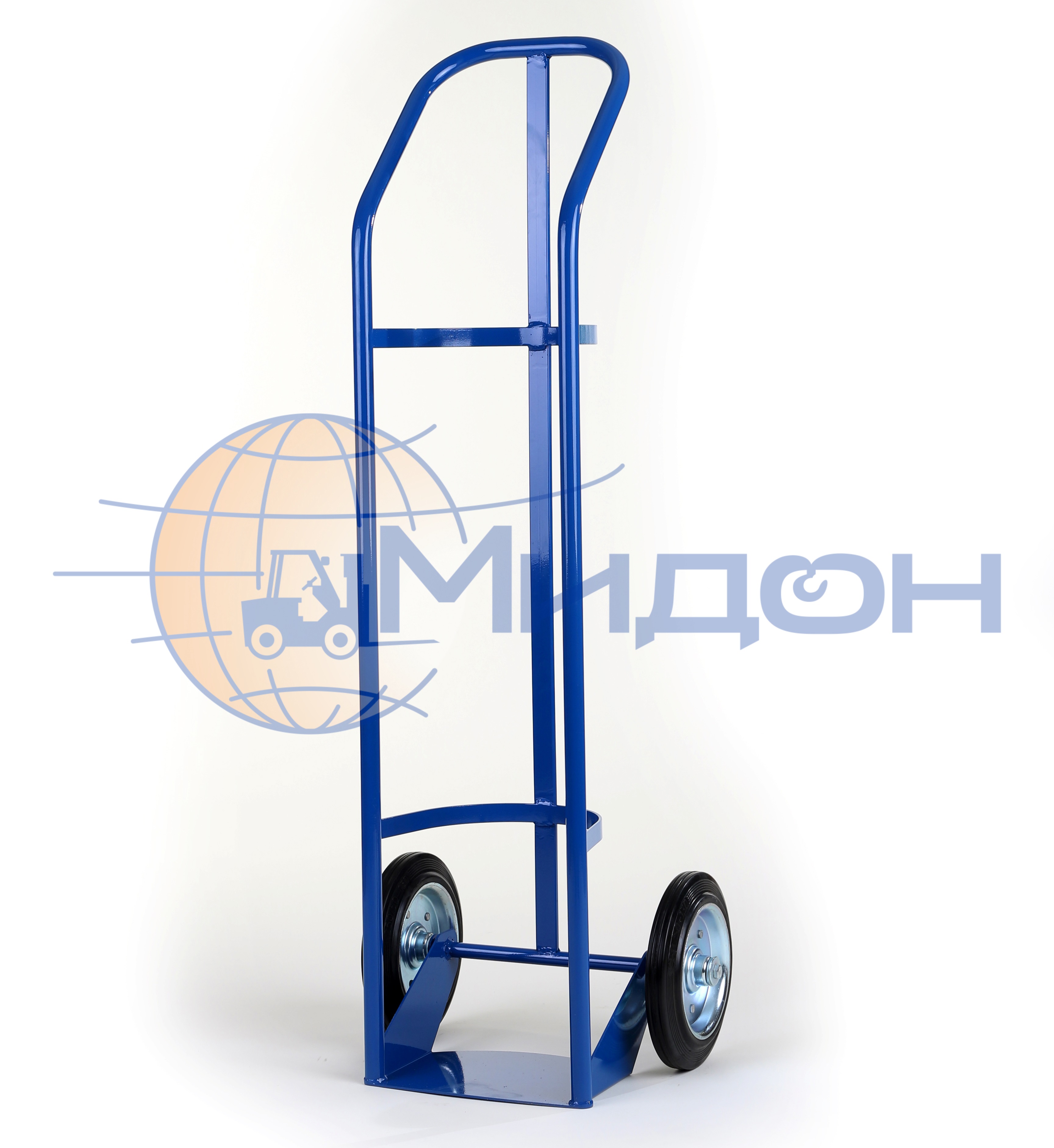 Тележка двухколесная ДБ-1 (100кг) для кислородных, углекислотных баллонов с литыми колёсами ф250мм