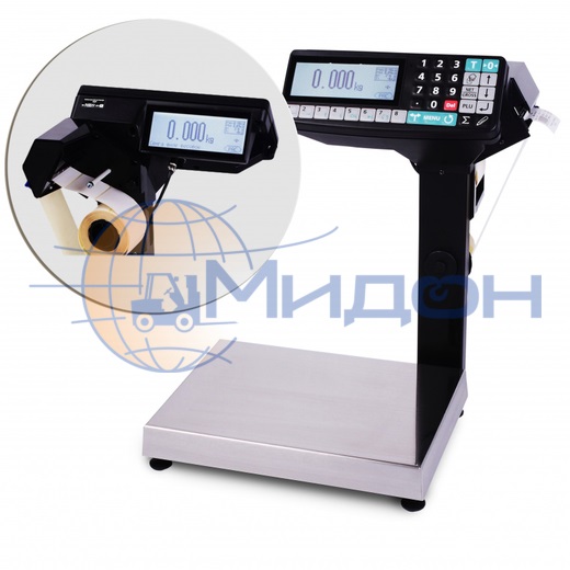 Весы-регистраторы торговые МАССА МК-6.2-RP10-1, многофункциональные с печатью этикеток и чеков (с подмоткой ленты)