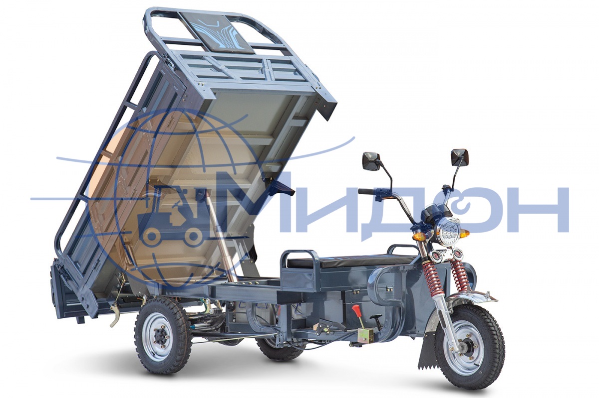 Трицикл грузовой электрический RUTRIKE Титан 2000 ГИДРАВЛИКА 60V2000W (серый-2427)