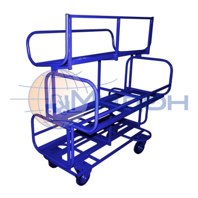 Тележка для лотков (RAL 5002) ТКЗ 200 ( 790х1210х1300 ) (колёса ф160: стандартные, Китай)