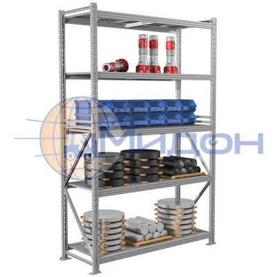 Стеллаж полочный MS Pro 300/150x80/5 (3000х1500х800) 3000 кг(стеллаж), 500 кг(полка) 5 полок