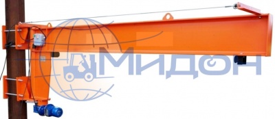 Кран консольный настенный с электрическим поворотом консоли 0,25 т, Lстрелы= 6 м, t: -40…+40С