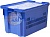 Ящик пластиковый FUTURA ZIP 606-1 с крышкой на петлях, перфорированный, дно сплошное 600 х 400 х 415