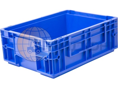 Контейнер пластиковый 4147 RL-KLT светло-синий, стенки сплошные, дно с отверстиями 396 х 297 х 148