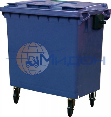 Контейнер мусорный 770 литров на 4-x колесах с крышкой. Цвет синий MGB-770 / MGBW 770 1355 х 775 х 1350
