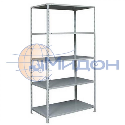 Стеллаж полочный Лайт ТС-251245 (2500х1200х400) 500 кг(стеллаж), 120 кг(полка), 5 полок обычные