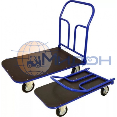 Тележка платформенная с фанерным настилом и складной ручкой (зацеп) ТПСР 5 ФЛЗ ( 700х1200 ) (колёса ф125: стандартные, Китай)