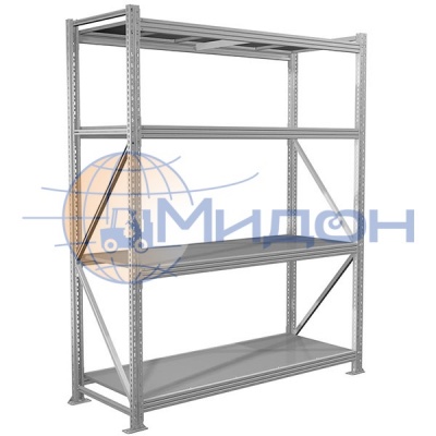 Стеллаж полочный MS Pro 200/150x80/4 (2000х1500х800) 3000 кг(стеллаж), 500 кг(полка) 4 полки