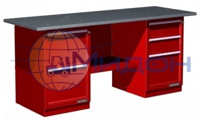 Верстак двухтумбовый 01.223R Ferrum CLASSIC (тумба с 2 ящиками, тумба с 3 ящиками)