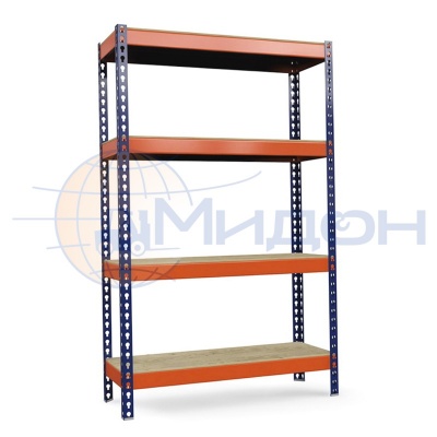 Стеллаж полочный Профи-Т с фанерным настилом Т-130/L (2500х1845х500) F/4 2500 кг(стеллаж) 300 кг(полка) 4 полки