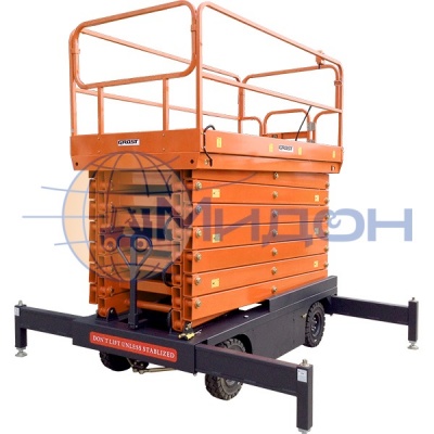 Подъемник ножничный передвижной с электроподъёмом BS 500-14 (0.5-14) 500кг 14м DC (от АКБ, ЗУ-220В)