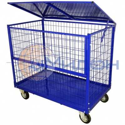 Контейнер передвижной сетчатый с открываемой боковой створкой КСМ 6 ( 800х1200х920 ) (колёса ф125: стандартные, Китай)