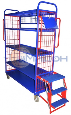 Тележка для комиссионирования ТДК 01 ( 450х1350х1665 ) (колёса ф125: стандартные, Китай)