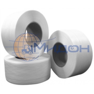 Лента полипропиленовая (ПП) 12х0,5мм (белая) разрывная нагрузка 120 кгс(Н), 100 бухт по 3000 м (автомат, полуавтомат, ручная)