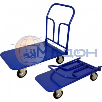 Тележка платформенная с металлическим настилом и складной ручкой (зацеп) ТПСР 5 МЗ ( 700х1200 ) (колёса ф200: стандартные, Китай)