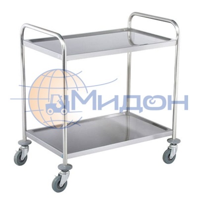 Тележка сервисная из нержавеющей стали СТ НЖ 2 ( 600х900х850 ) (колёса ф125: стандартные, Китай)