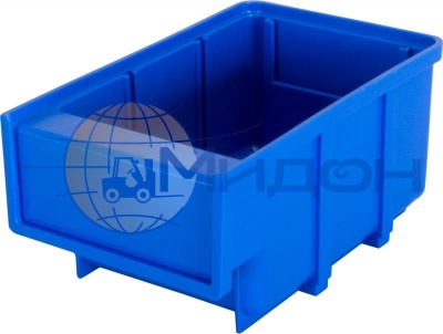Ящик пластиковый 6001 для склада синий, сплошной 170 х 105 х 80