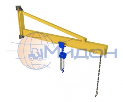 Кран консольный настенный с ручным поворотом консоли 1 т, Lстрелы= 3 м, t: -20…+40С