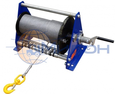Лебёдка ручная барабанная ДИНА-2 1000кг с канатом 30м (с блоком БМ 1,0-01)