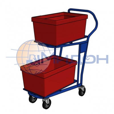 Тележка для ящиков ТПДЯ 2 ( 435х985х1035 ) (колёса ф200: стандартные, Китай)