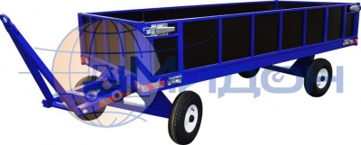 Тележка платформенная большегрузная (2т) с настилом и бортами сплошными БТ 2 ЦБ ( 1250х2500 ) (колёса ф450: надувные)