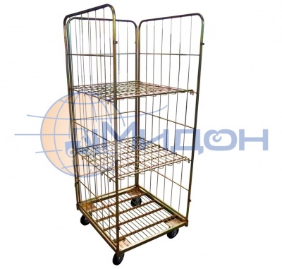 Контейнер разборный Ролл К 1 Цинк ( 700х780х1600 ) (колёса ф160: стандартные, Китай)