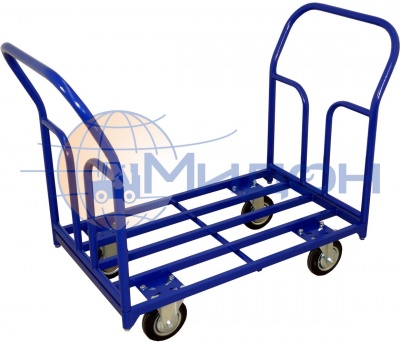 Тележка платформенная усиленная каркасная (без настила) с 2мя ручками ТТД 10 ( 800х1800 ) (колёса ф250: большегрузные, Китай)