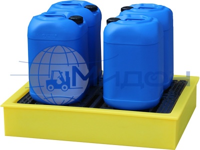 Контейнер пластиковый под локализацию ПдО 100 1000 х 1000 х 120 поддон на 100 литров (с решеткой 4шт)
