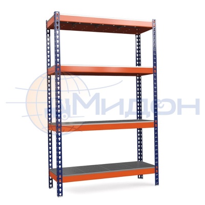 Стеллаж полочный Профи-Т с металлическим оцинкованным перфорированным настилом Т-140/L (2500х1845х655) P/4/У 2500 кг(стеллаж) 450 кг(полка) 4 полки