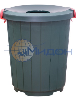Бак мусорный с крышкой под отверстие (105л). Цвет темно-зеленый МБ-105 555 х 420 х 670