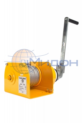 Лебедка ручная барабанная ЛТ-1 (JHW) г/п 1,0 т, длина троса 40м