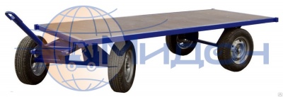 Тележка платформенная большегрузная (3т) без бортов, с настилом БТ 1 Н ( 1250х2000 ) (колёса ф455: литая резина)