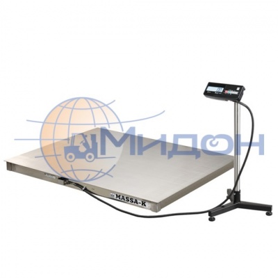 Весы товарные платформенные МАССА 4D-P.S-3-1000 (1500x1200мм), из нержавеющей стали, съемная платформа
