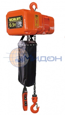 Таль электрическая цепная стационарная 1т 3м OCALIFT H01-01s 380в на крюке, для высотных работ