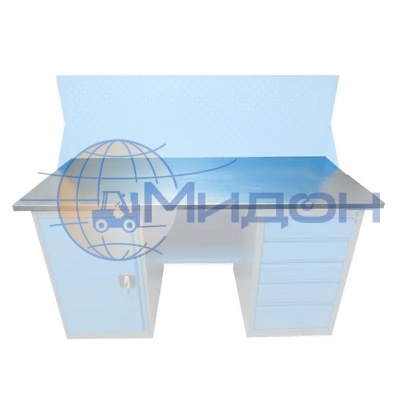 Столешница верстака в сборе Н-1 (настил оцинкованный+МДФ)