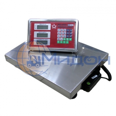 Весы товарные платформенные МИДЛ МП 300 МДА Ф-3(50/100; 600х800, нерж) «Красная армия», авто (без стойки)