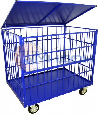 Контейнер передвижной трубчатый с открываемой боковой створкой КТМ 6 ( 800х1200х920 ) (колёса ф160: стандартные, Китай)