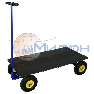 Тележка платформенная облегченная, с поворотной осью ТПО О ( 600х1200 ) (колёса ф250: надувные, Китай)