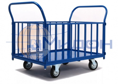 Тележка платформенная с бортами из труб ПБ 8.12 800х1200 (колёса ф160: стандартные, Китай)