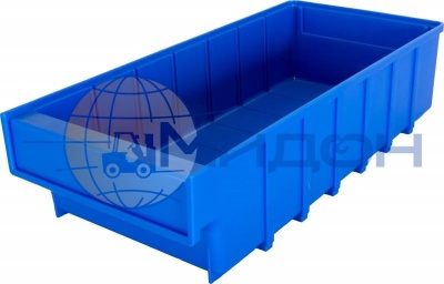 Ящик пластиковый 6003 для склада синий, сплошной 400 х 185 х 100