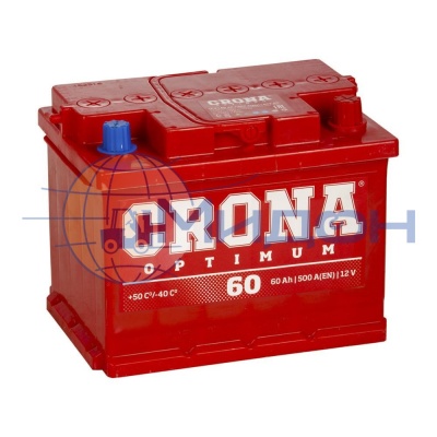 Аккумулятор стартерный CRONA (Казахстан) 6СТ -60.0 12 V, 60 Ач, 242х175х190 мм, Плюс справа