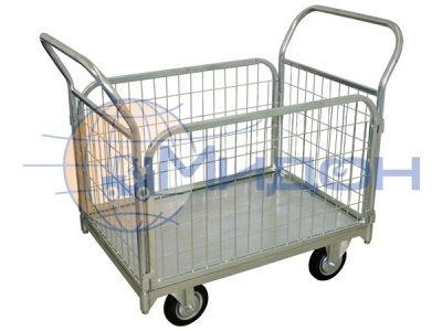 Тележка платформенная с гальваническим покрытием с бортами из сетки ТС Ц 5 ( 700х1200х700 ) (без колёс)