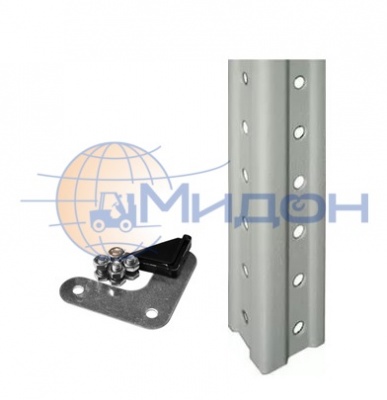 Стойка стеллажа СТФ 2000 мм, 1 подпятник, 4 уголка жесткости, 8 комплектов крепежа, металл 1,2 мм