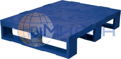 Паллет пластиковый сплошной на 3х полозьях (1000кг/500кг) TR 680 800 х 600 х 150 цвет - синий