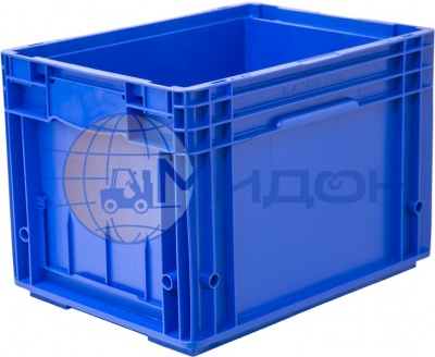Контейнер пластиковый 4280 VDA светло-синий, стенки сплошные, дно с отверстиями 396 х 297 х 280