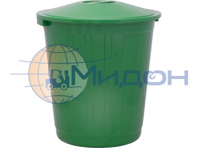 Бак мусорный с крышкой (80л). Цвет зеленый МБ-80 530 х 375 х 560