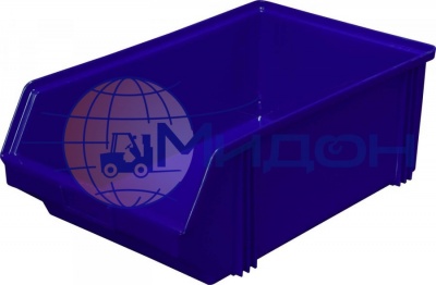 Лоток пластиковый 7965 для склада синий, сплошной 500 х 310 х 183